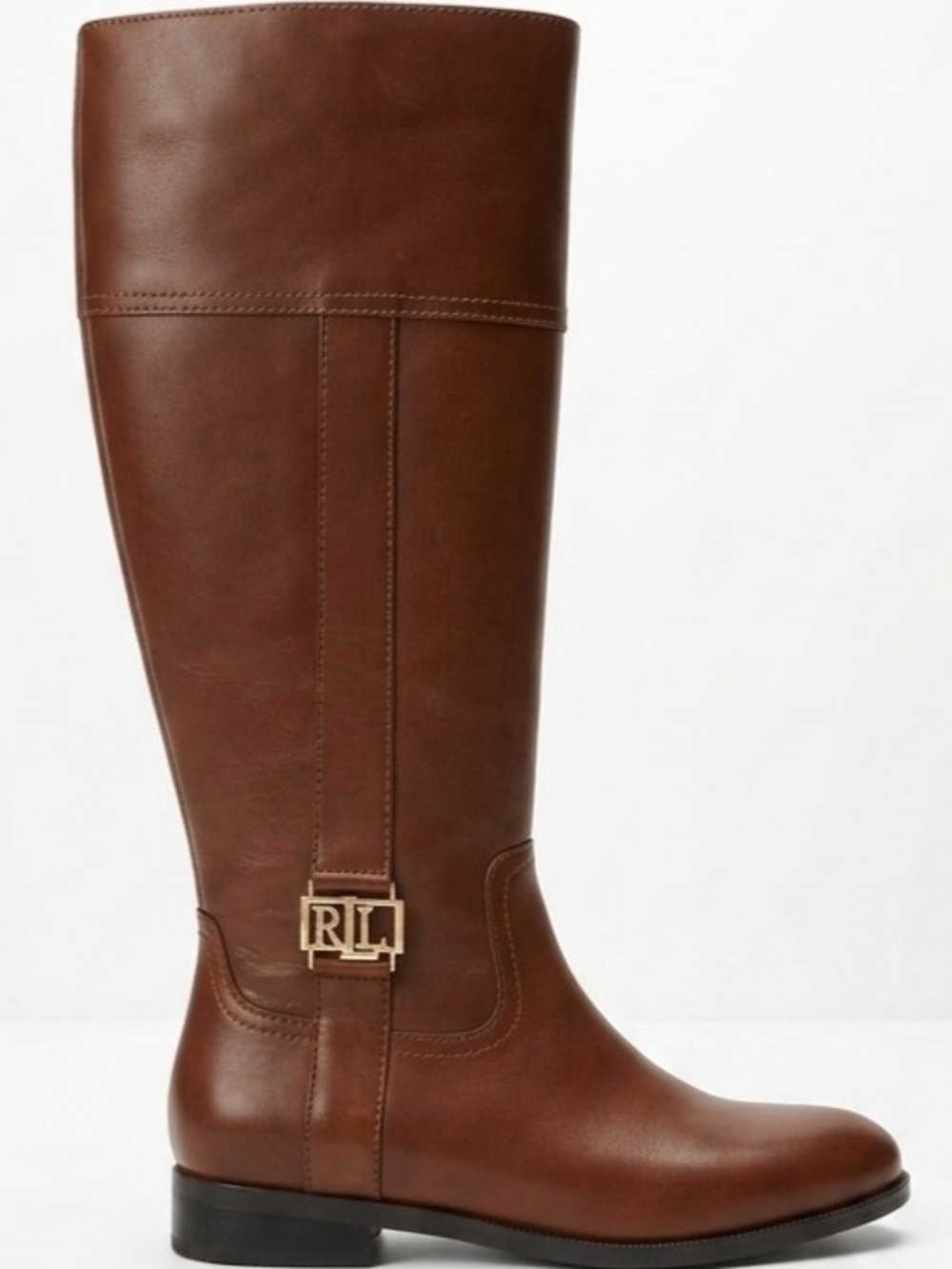 ​Lauren Ralph Lauren Berdie Brown Leather Riding Boots - Women's Size 8 - Knee